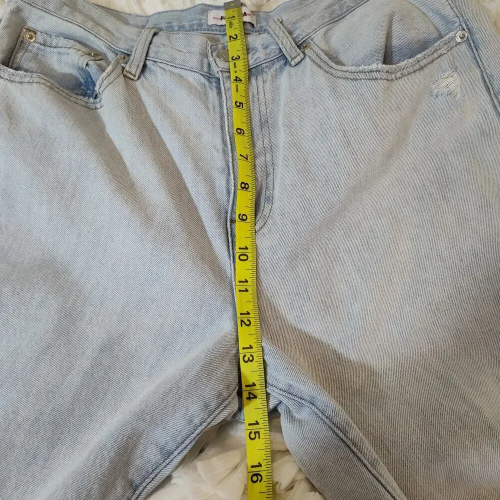 PISTOLA HIGH RISE JEANS BAGGY CROPPED WOMEN'S SIZE 30 RIPPED FRAYED  LIGHTWASH - Picture 15 of 17